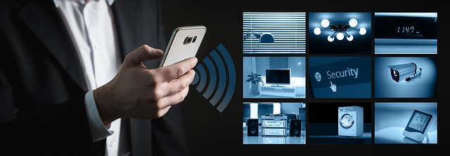 smart home setup checklist on phone with router and connected lights in living room